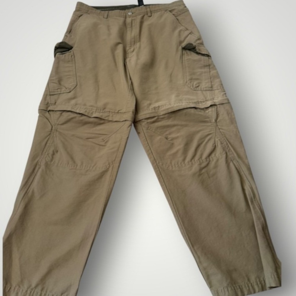 REI Convertible Cargo Pants Men 36x30 Khaki Zip Off Hiking Utility Camp Rugged